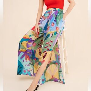 Farm Rio Tropical Scenario Split Pants Maxi | L